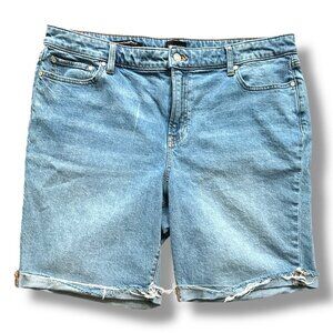 Talbots Girlfriend Denim Short 9" Light Wash Blue Jean Women's Plus Size 16